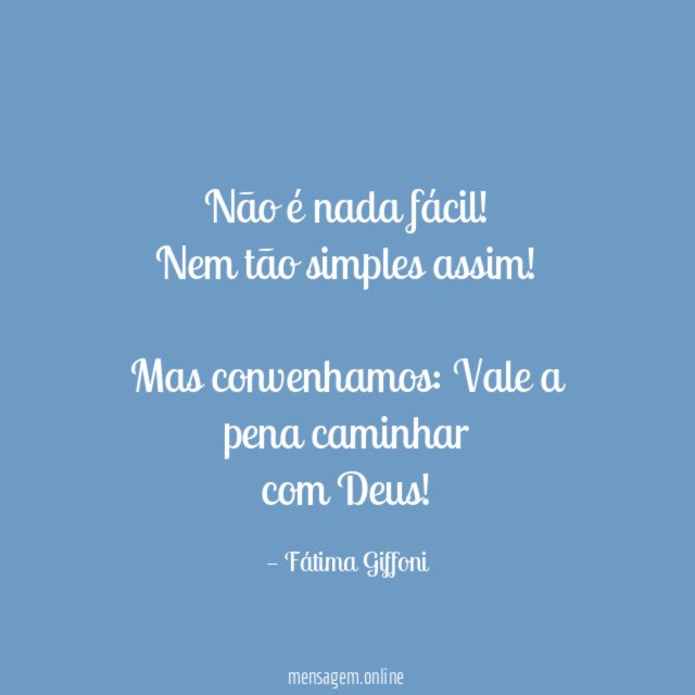 Não é nada fácil