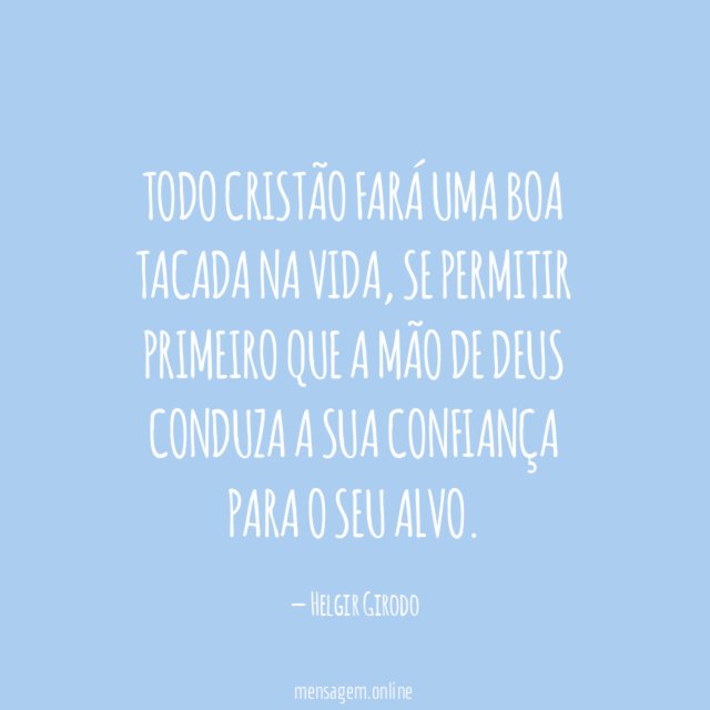 Todo cristão fará uma boa tacada na vida