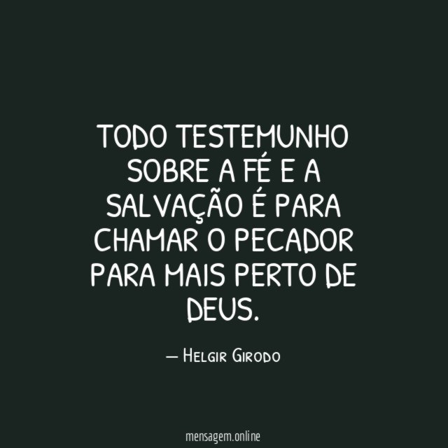 Todo testemunho sobre a fé e a salvação