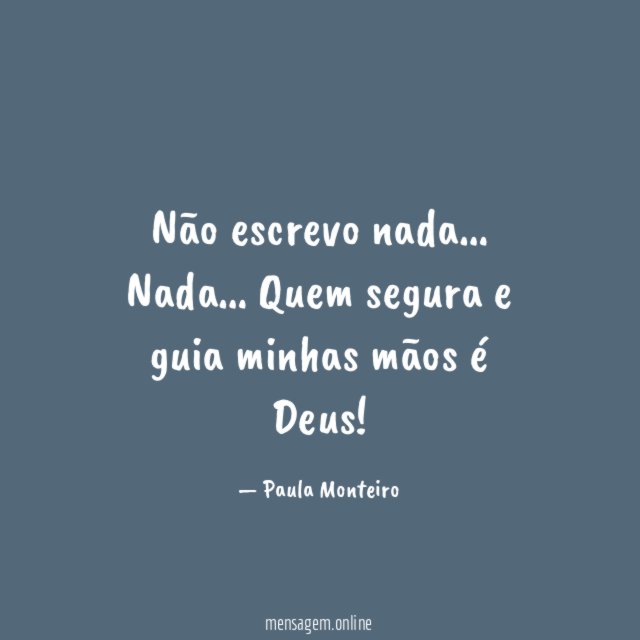 Não escrevo nada