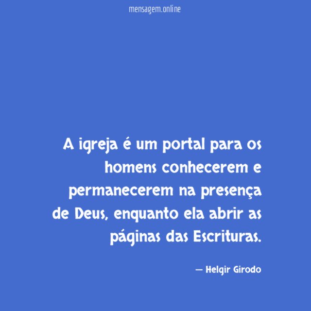 A igreja é um portal para os homens