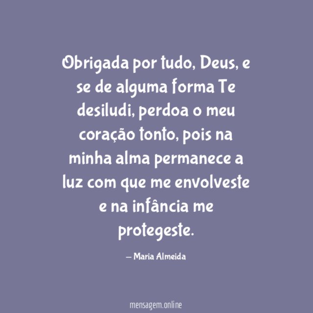 Obrigada por tudo