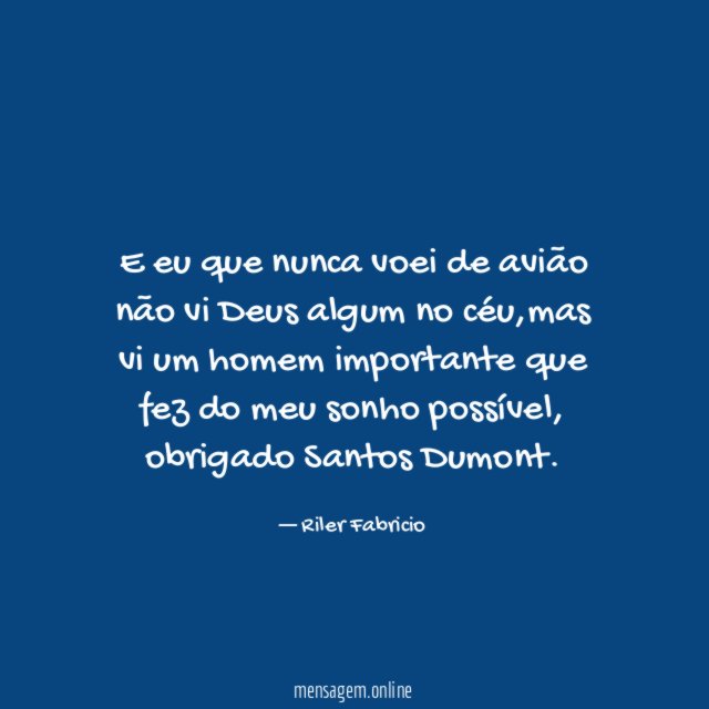 E eu que nunca voei de avião não