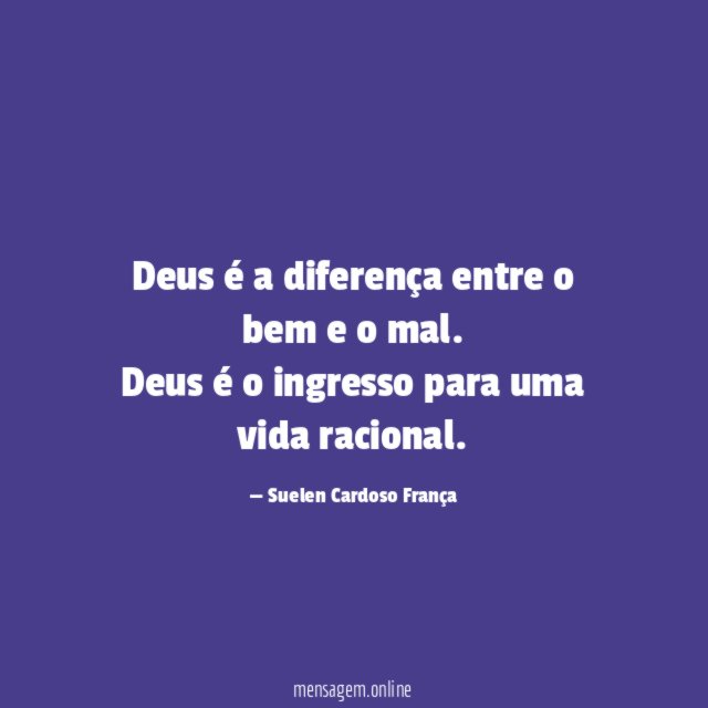 Deus é a diferença entre o bem e o mal