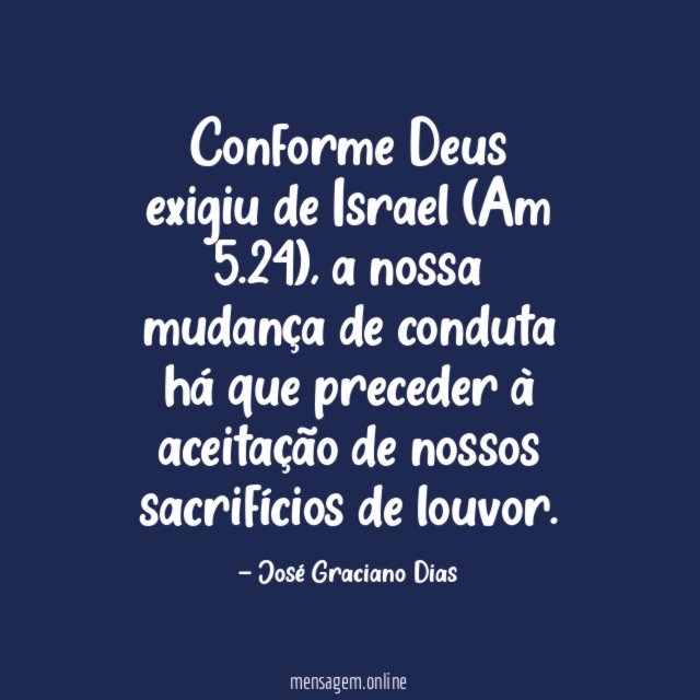 Conforme Deus exigiu de Israel (Am 5