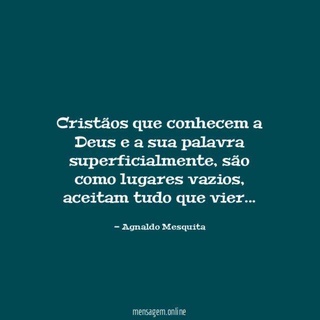 Cristãos que conhecem a Deus e a sua palavra superficialmente