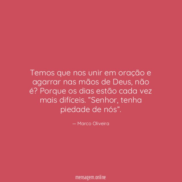 Temos que nos unir em oração e agarrar