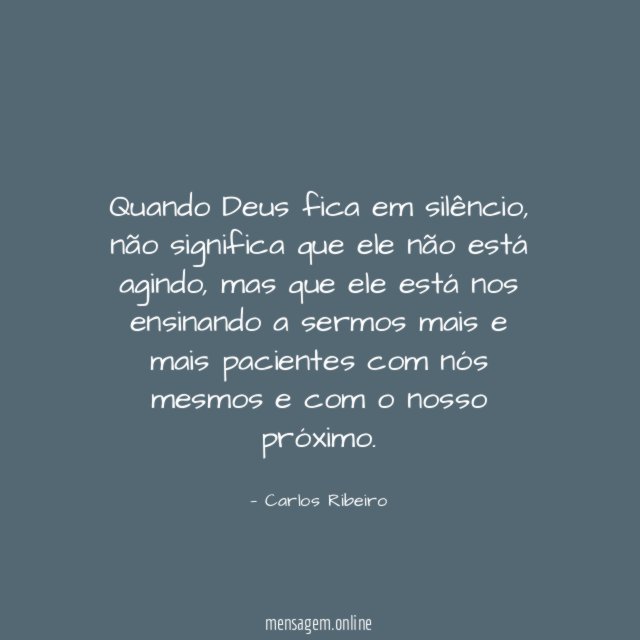 Quando Deus fica em silêncio