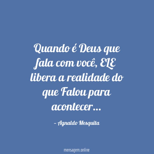 Quando é Deus que fala com você