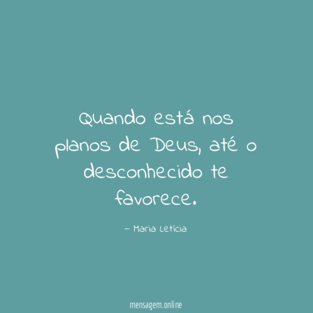Quando está nos planos de Deus