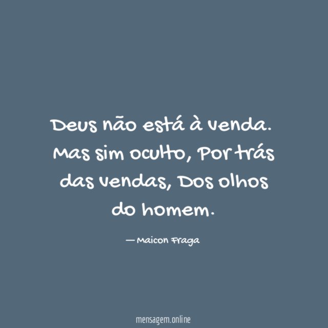 Deus não está à venda