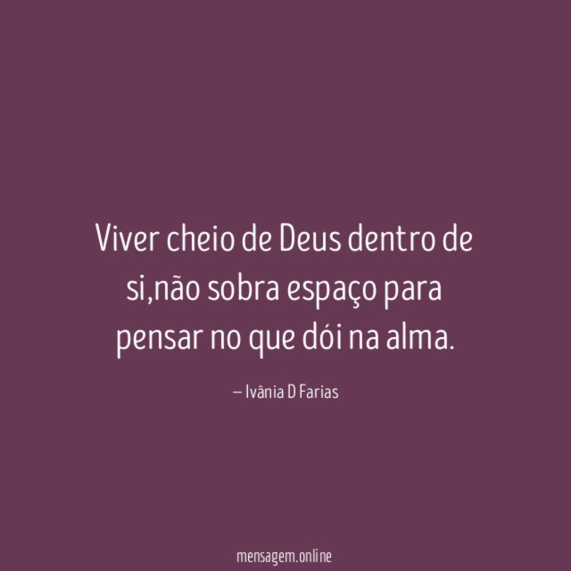 Viver cheio de Deus dentro de si