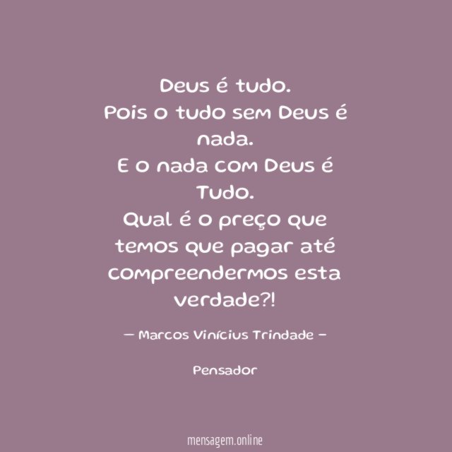 Deus é tudo