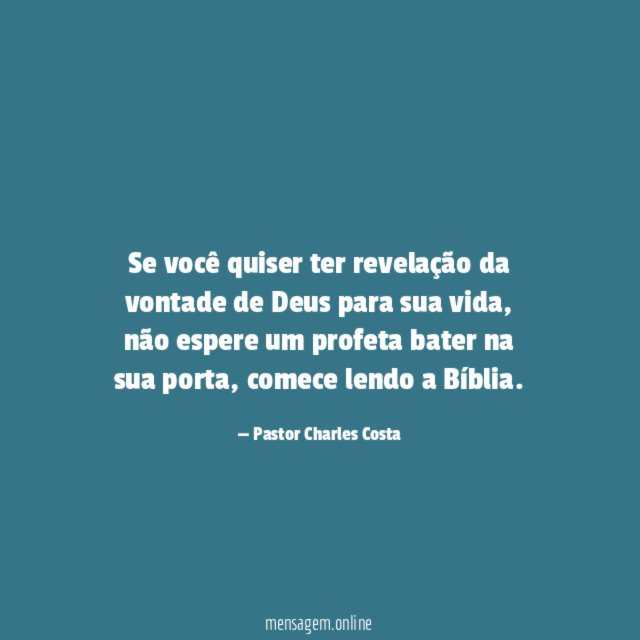 Se você quiser ter revelação da vontade de