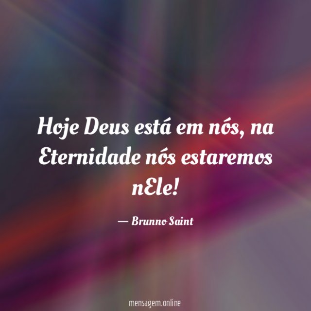 Hoje Deus está em nós