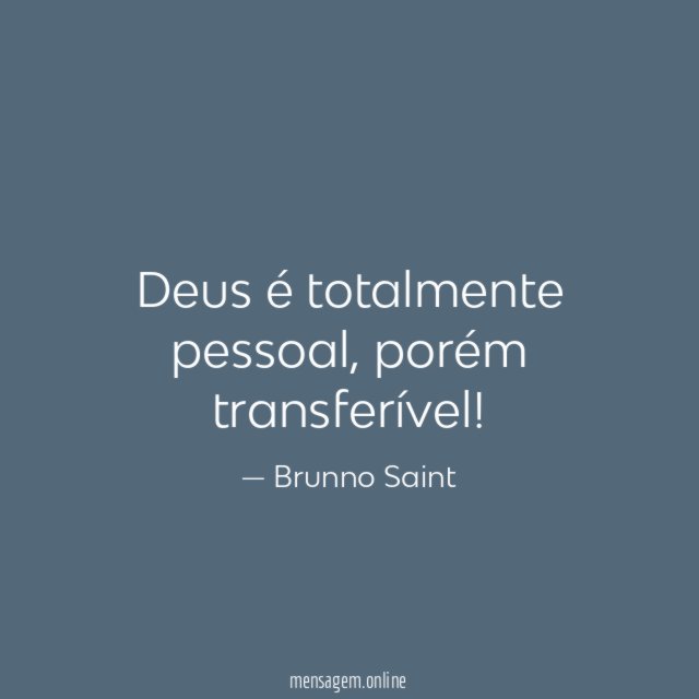 Deus é totalmente pessoal