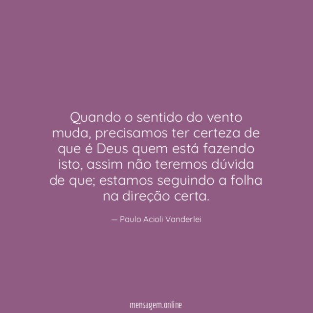Quando o sentido do vento muda