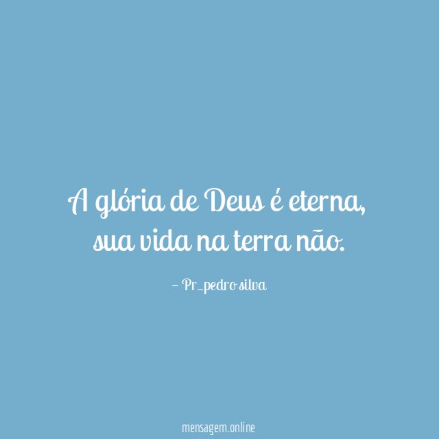 A glória de Deus é eterna