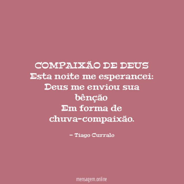 COMPAIXÃO DE DEUS