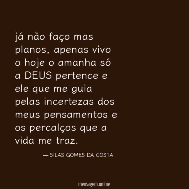 já não faço mas planos