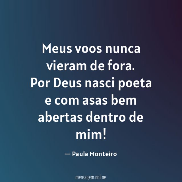 Meus voos nunca vieram de fora