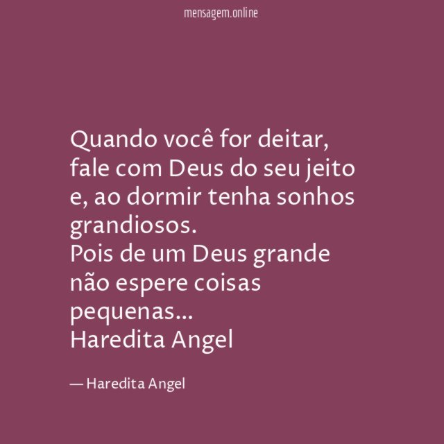 Quando você for deitar
