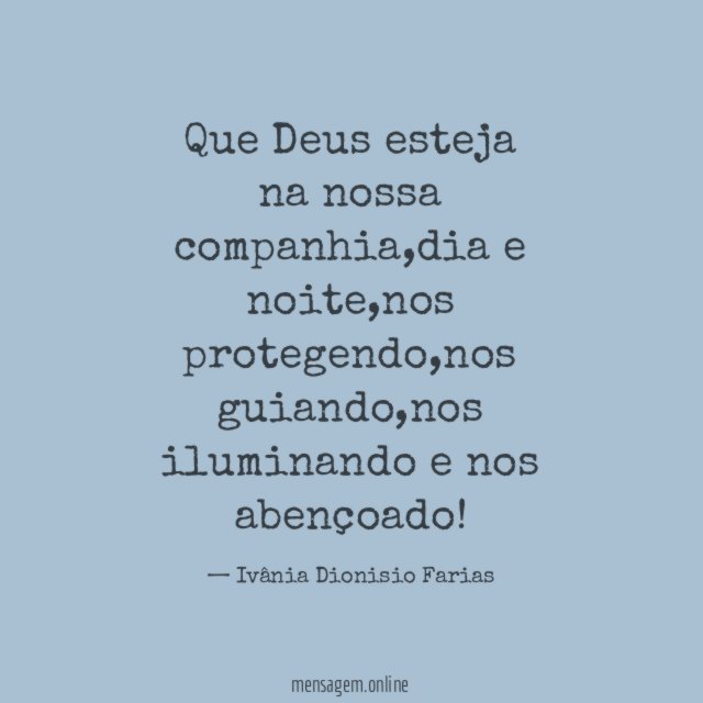 Que Deus esteja na nossa companhia