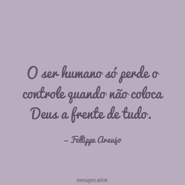 O ser humano só perde o controle quando