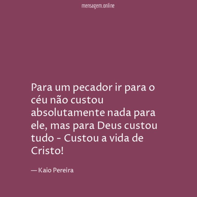 Para um pecador ir para o céu não