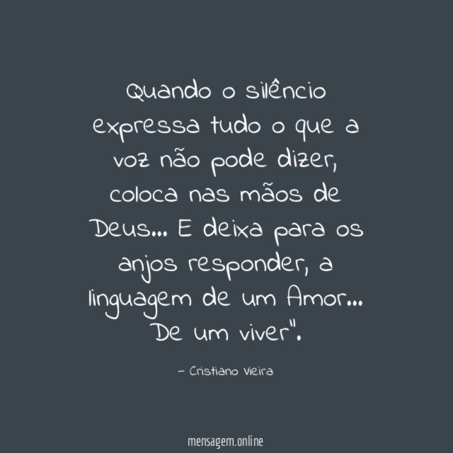 Quando o silêncio expressa tudo o que a voz