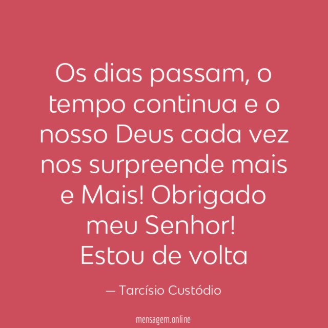 Os dias passam