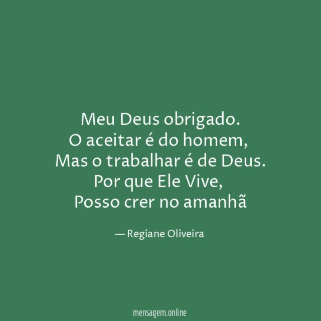 Meu Deus obrigado