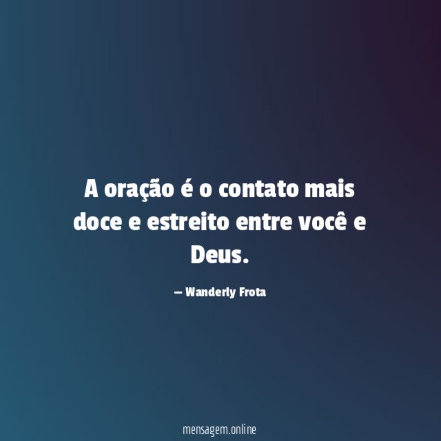 A oração é o contato mais doce
