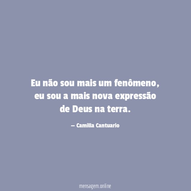 Eu não sou mais um fenômeno