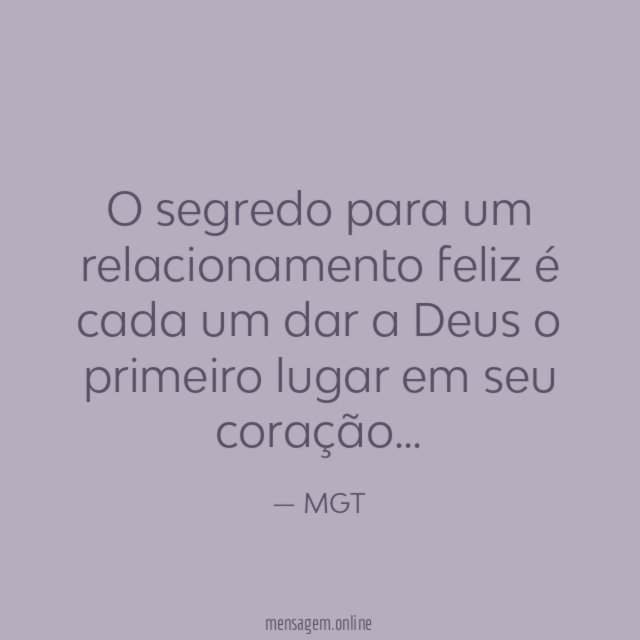 O segredo para um relacionamento feliz é cada