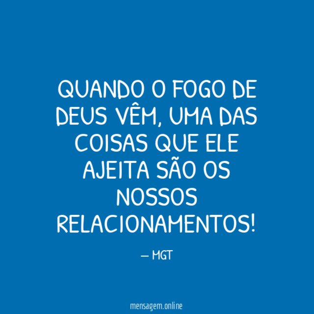 Quando o fogo de Deus vêm