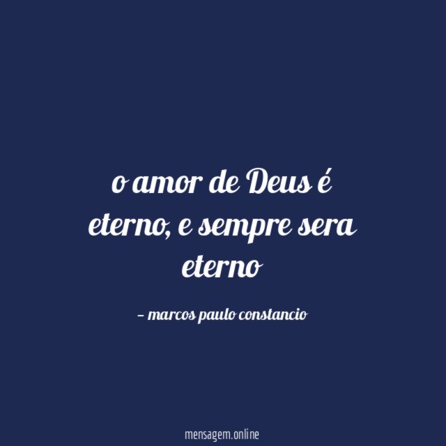o amor de Deus é eterno