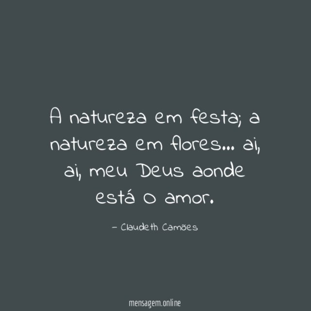A natureza em festa