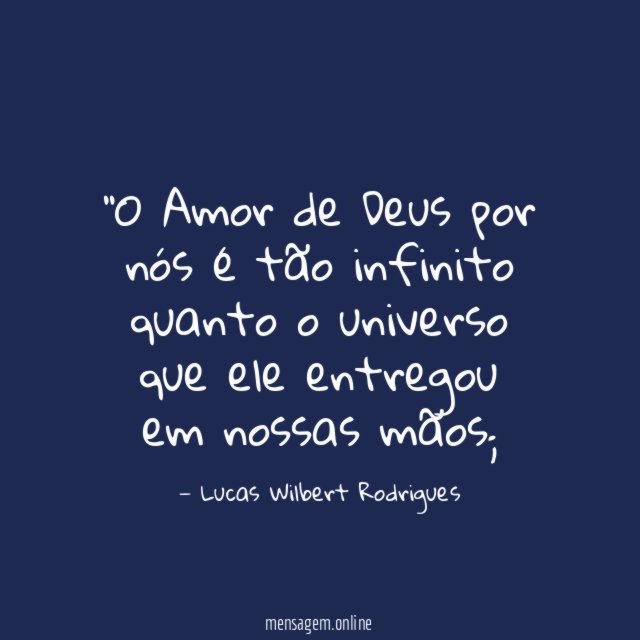 'O Amor de Deus por nós é tão