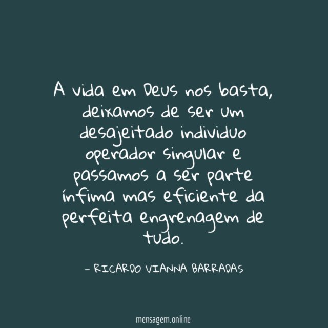 A vida em Deus nos basta