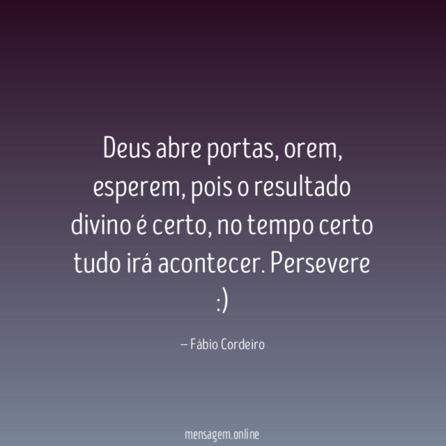 Deus abre portas