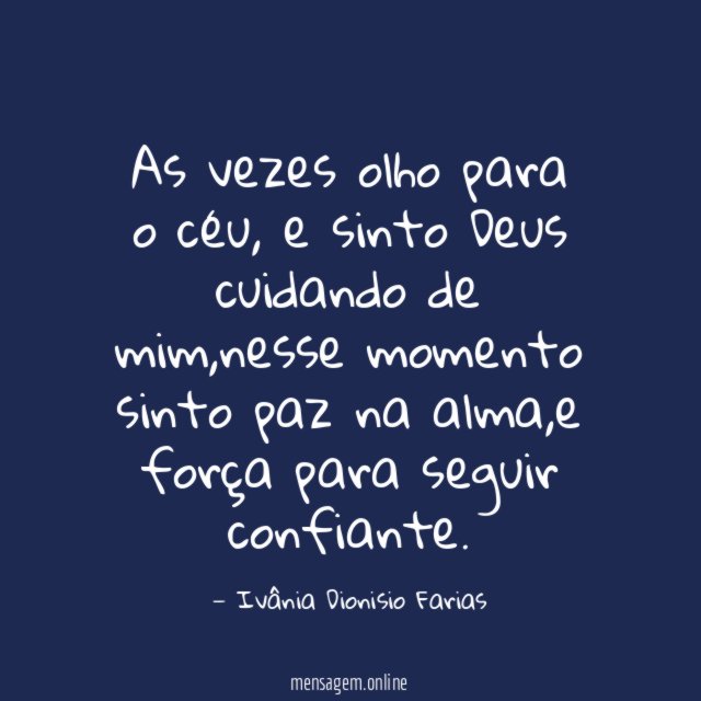 As vezes olho para o céu