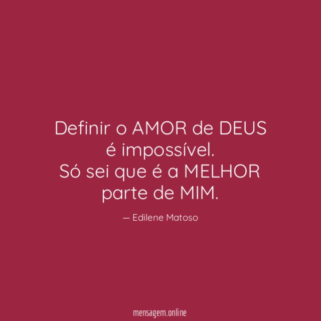 Definir o AMOR de DEUS é impossível