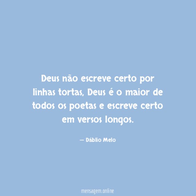 Deus não escreve certo por linhas tortas