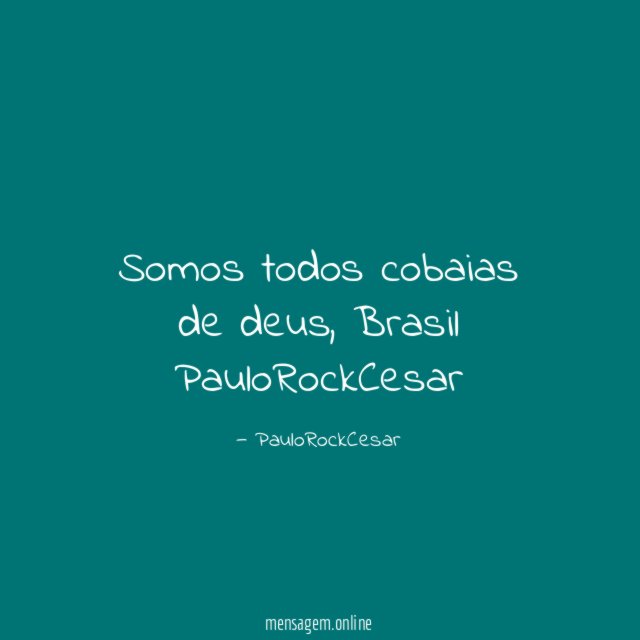 Somos todos cobaias de deus