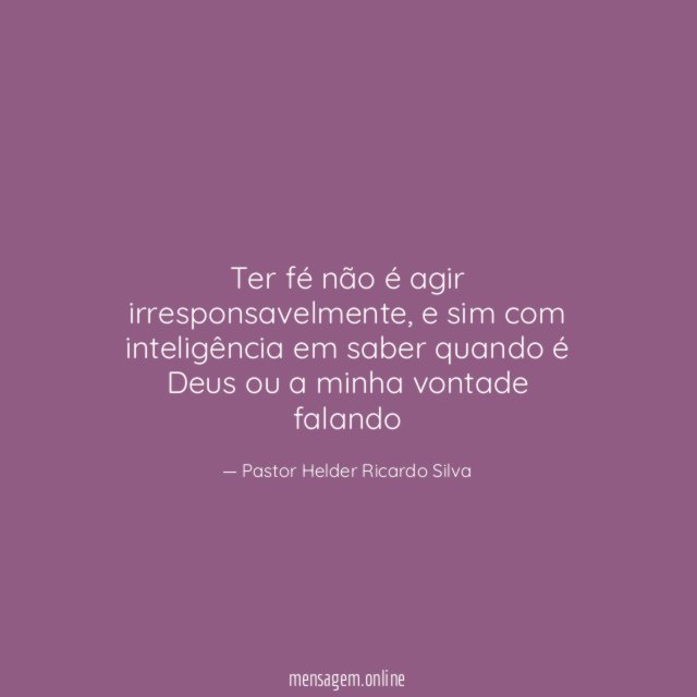 Ter fé não é agir irresponsavelmente