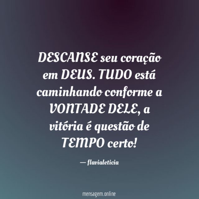DESCANSE seu coração em DEUS