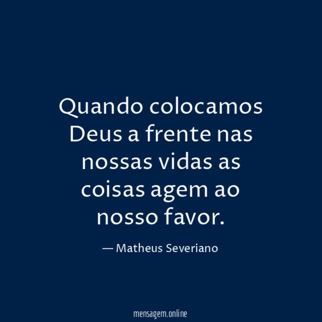 Quando colocamos Deus a frente nas nossas vidas