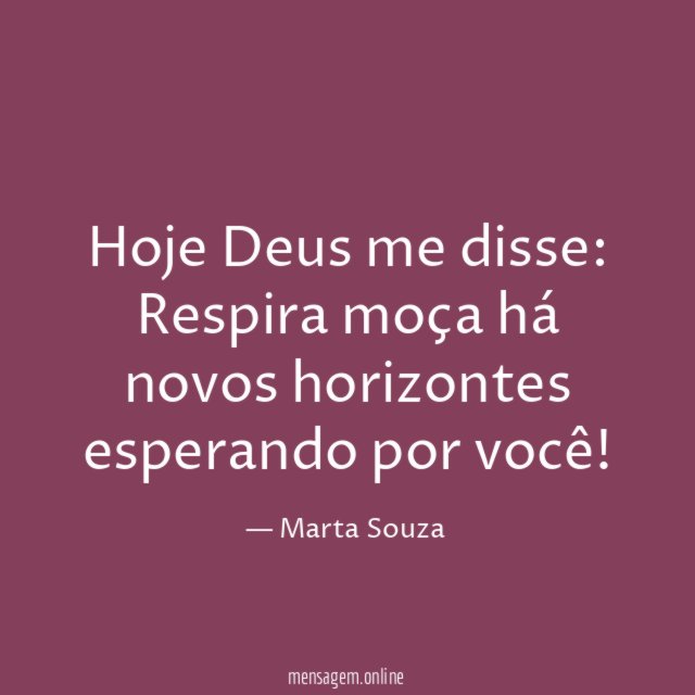 Hoje Deus me disse