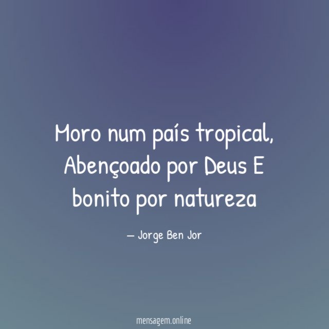 Moro num país tropical